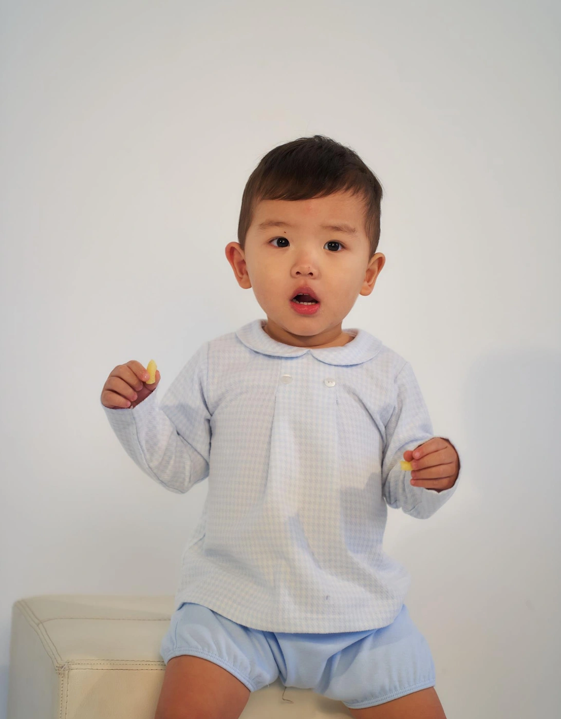 Blue Dogstooth Jam Pant Set