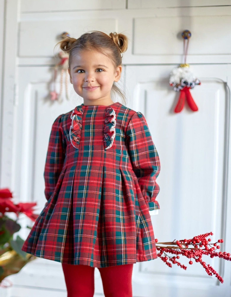 Red Tartan Dress and Tights