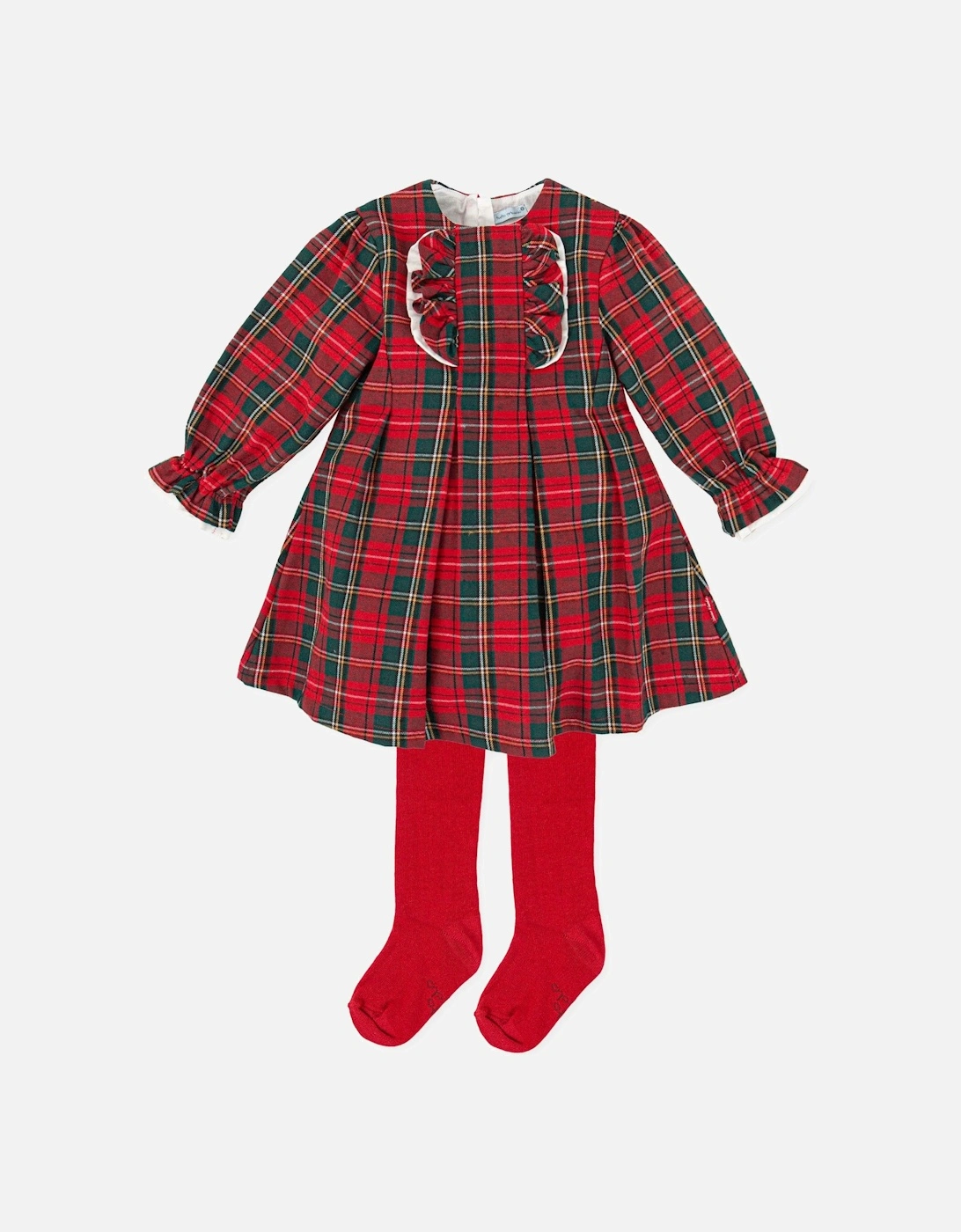 Red Tartan Dress and Tights