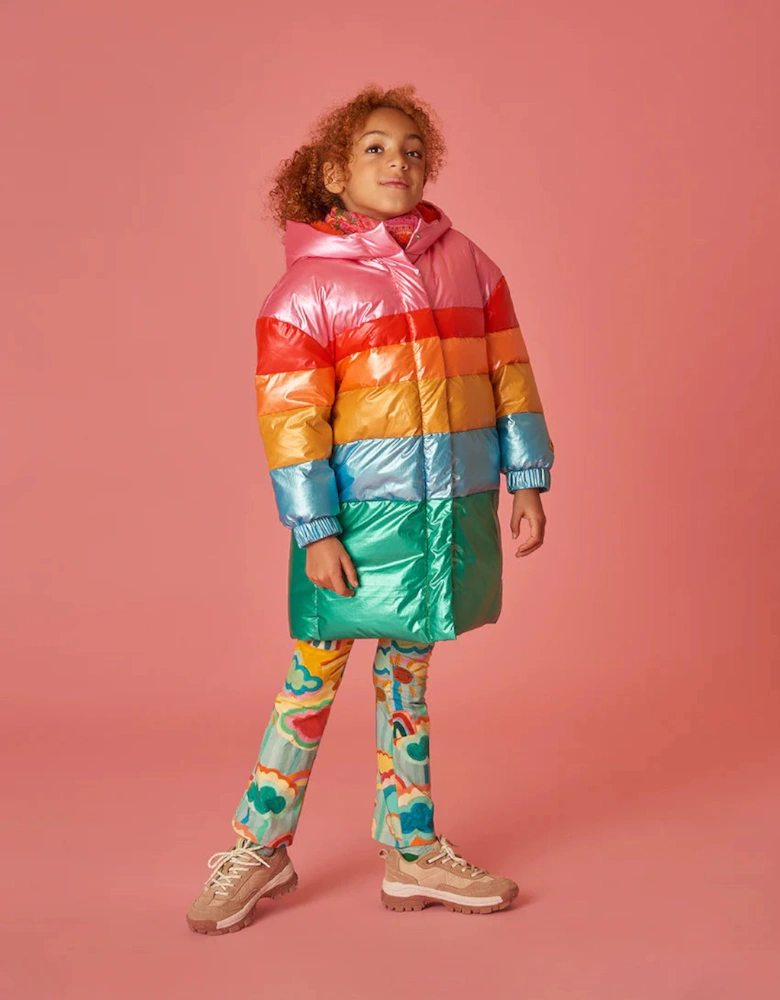 Rainbow Metallic Long Padded Coat