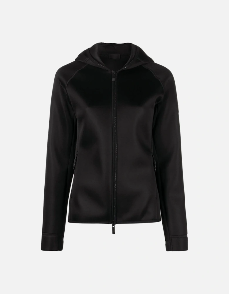 Womens Zip Hooded Top Black