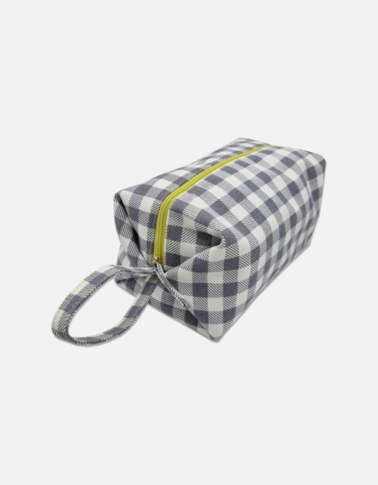GINGHAM WASHBAG - GREY