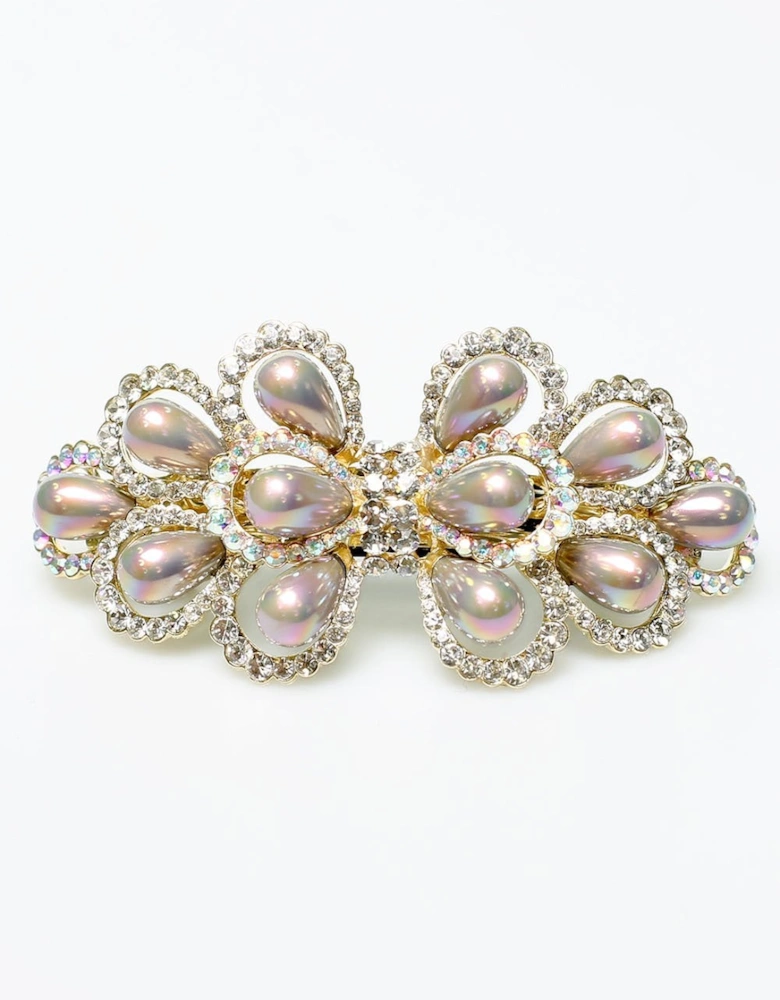 Limited Hand Made Faux Pearl And Crystal Hair Clip