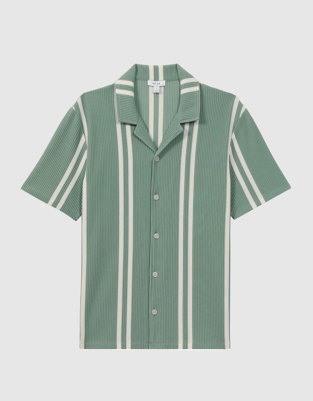 Ribbed Striped Cuban Collar T-Shirt, 2 of 1