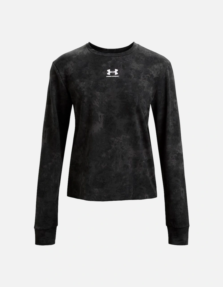 Womens UA Rival Terry Printed Crew Sweatshirt