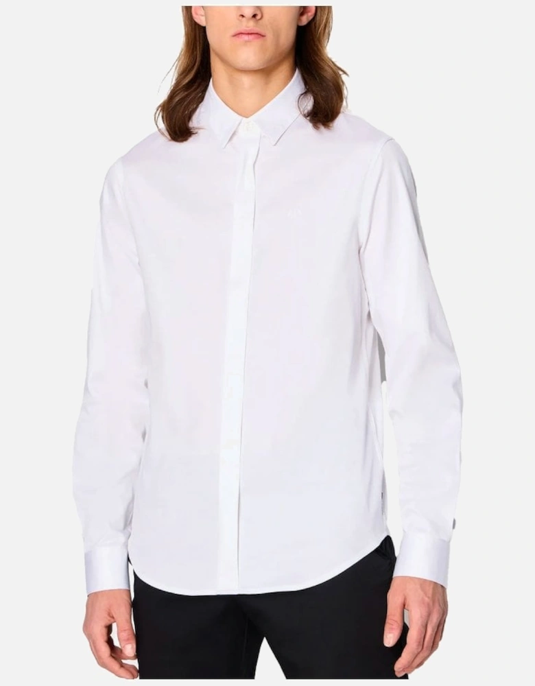 Long Sleeve Stretch Cotton Shirt White