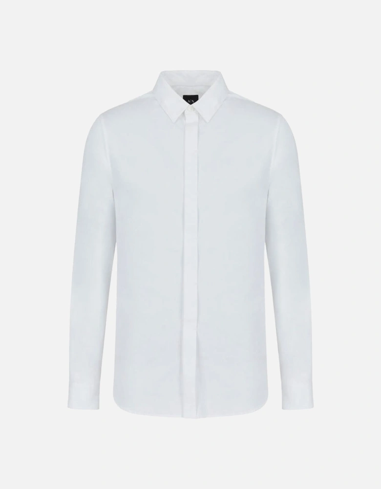 Long Sleeve Stretch Cotton Shirt White