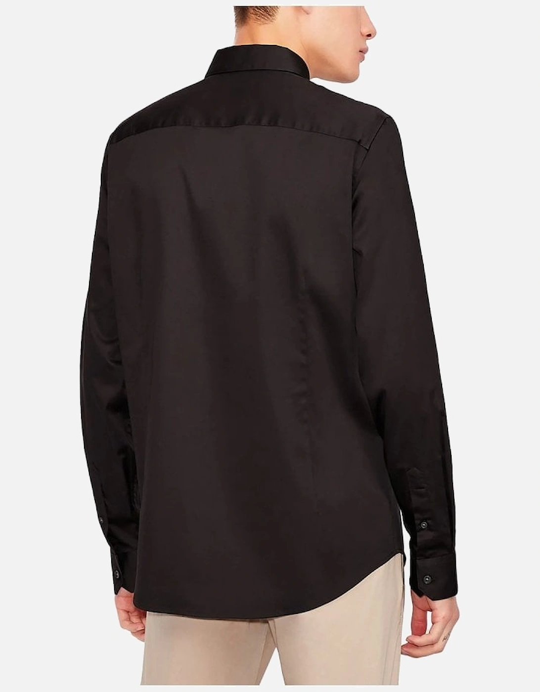 Long Sleeve Stretch Cotton Shirt Black