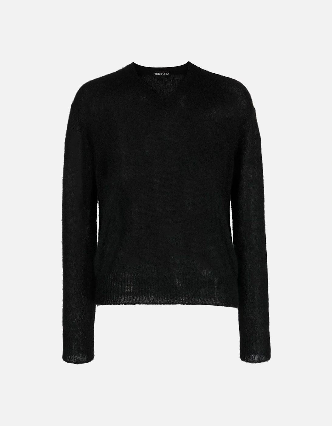 Mohair Blend V Neck Sweater Black, 8 of 7