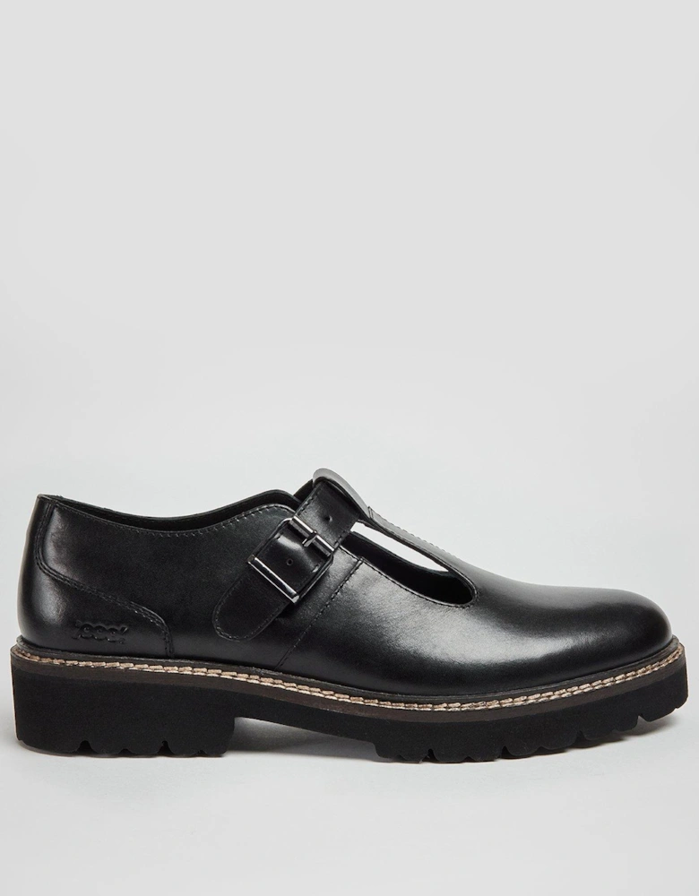 Kylee Leather Mary Jane Shoes - Black