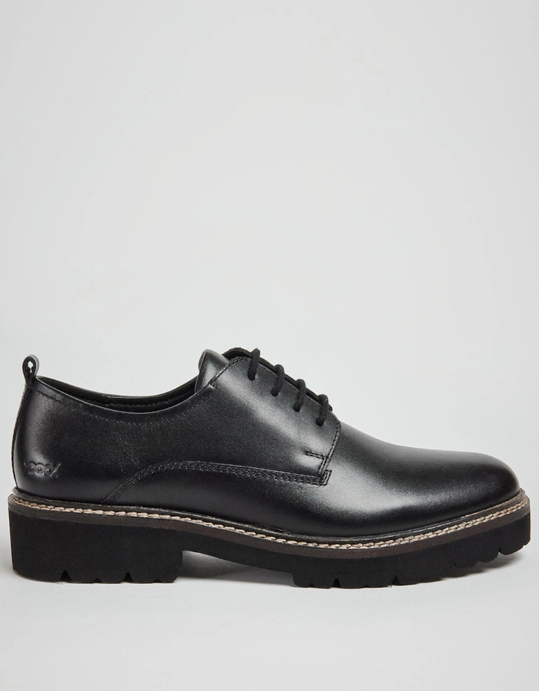 Kris Lace Up Leather Shoes - Black