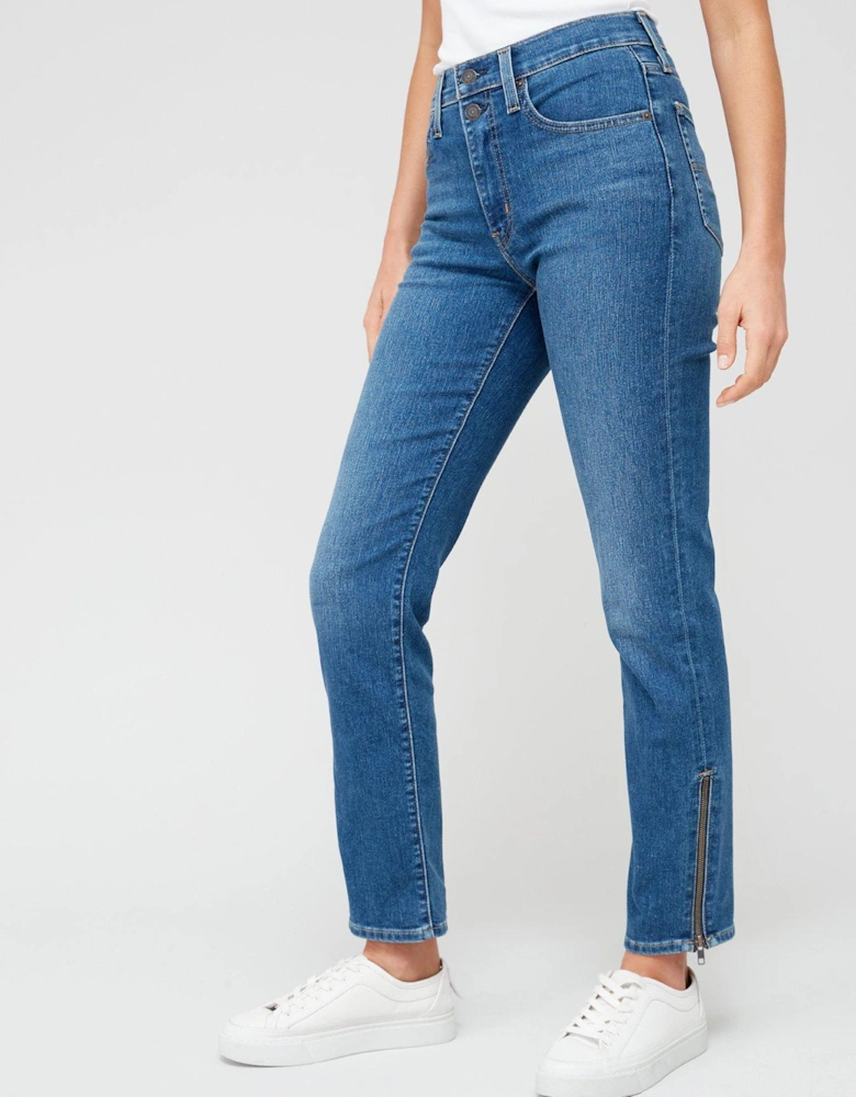 724™ High Rise Straight Leg Jean - All Zipped Up - Blue