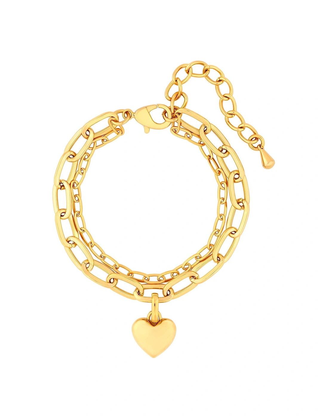 Gold Plated Polished Heart Bracelet, 2 of 1