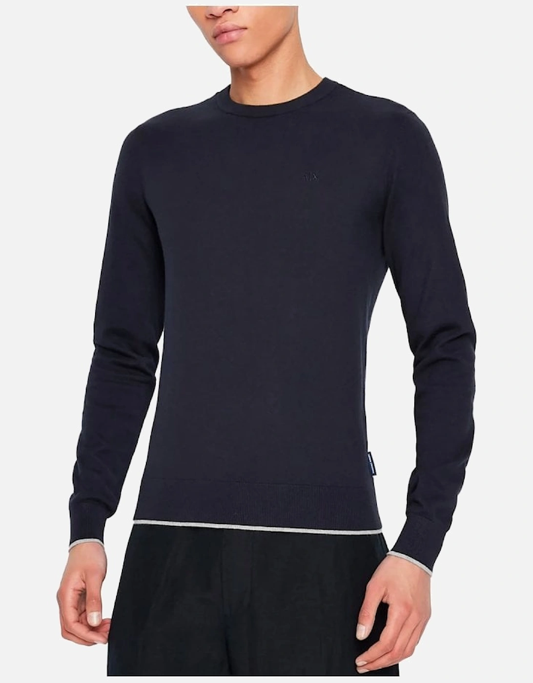 Man Knitted Pullover Navy