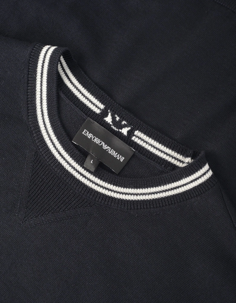 Neck Logo Sweater Navy