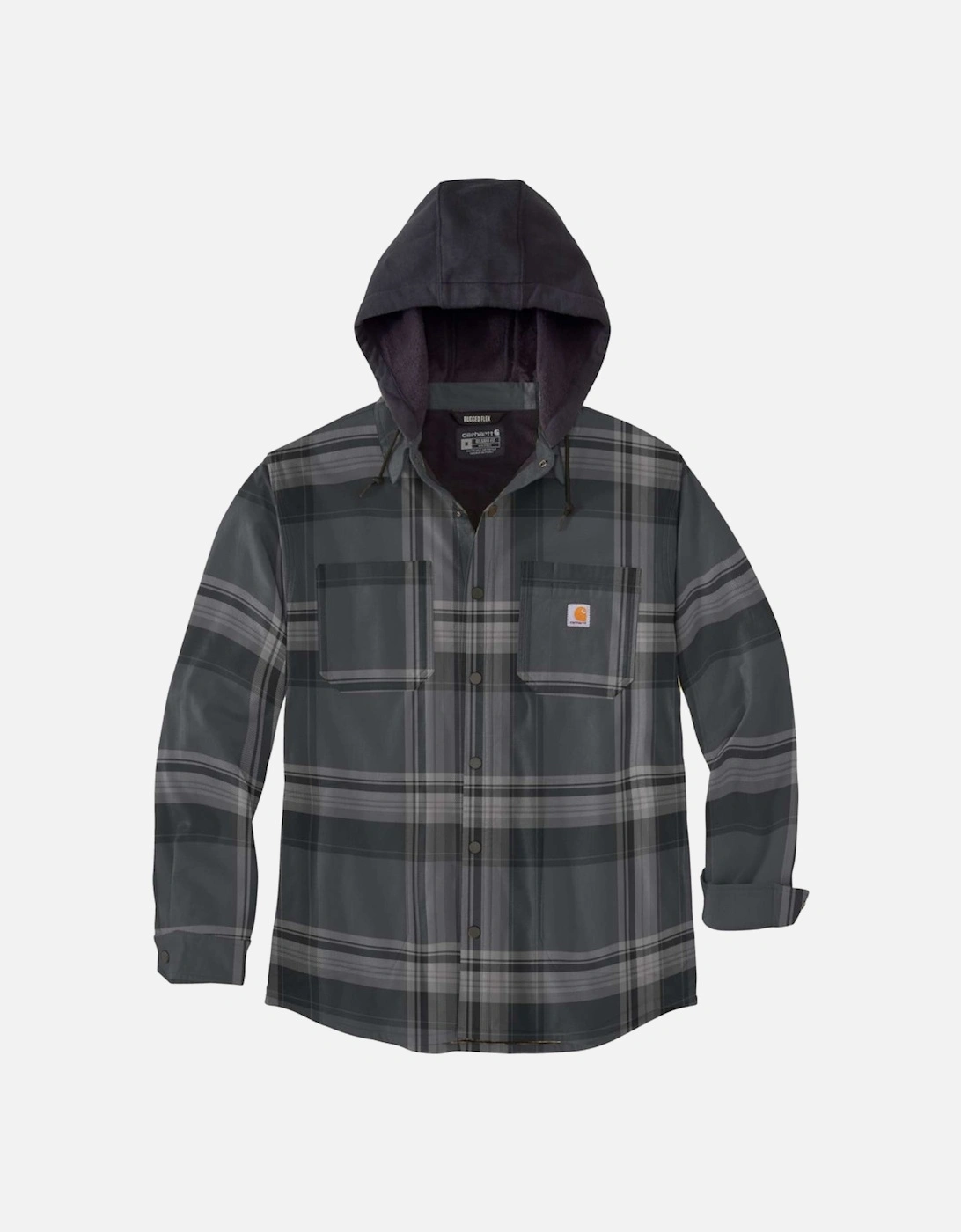 Carhartt Mens Flannel Sherpa Lined Hooded Shirt Jacket, 2 of 1