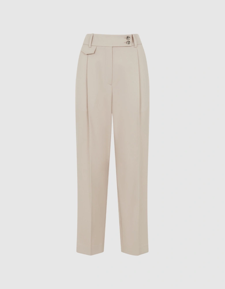 High Rise Cropped Tapered Trousers