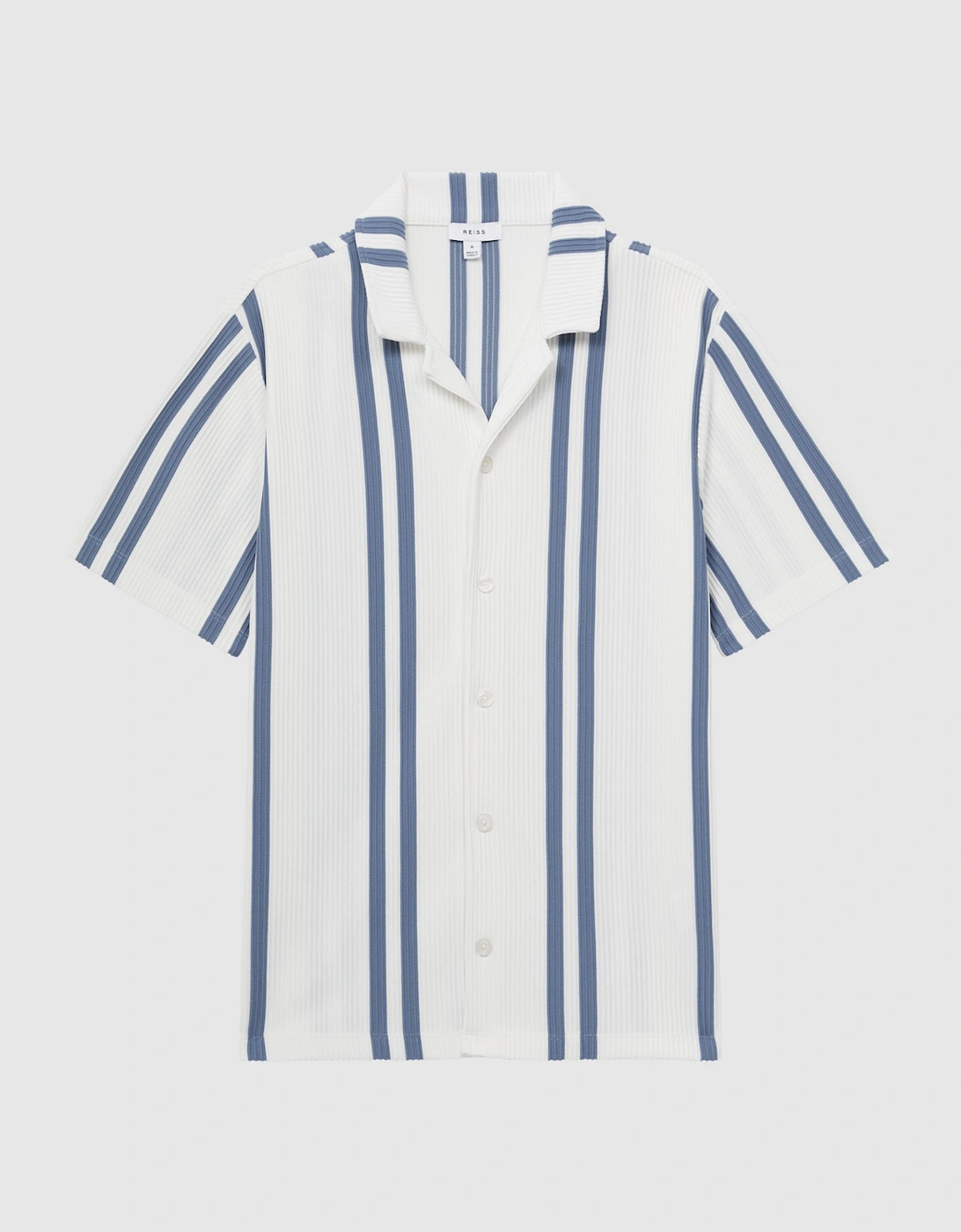 Ribbed Striped Cuban Collar Shirt, 2 of 1