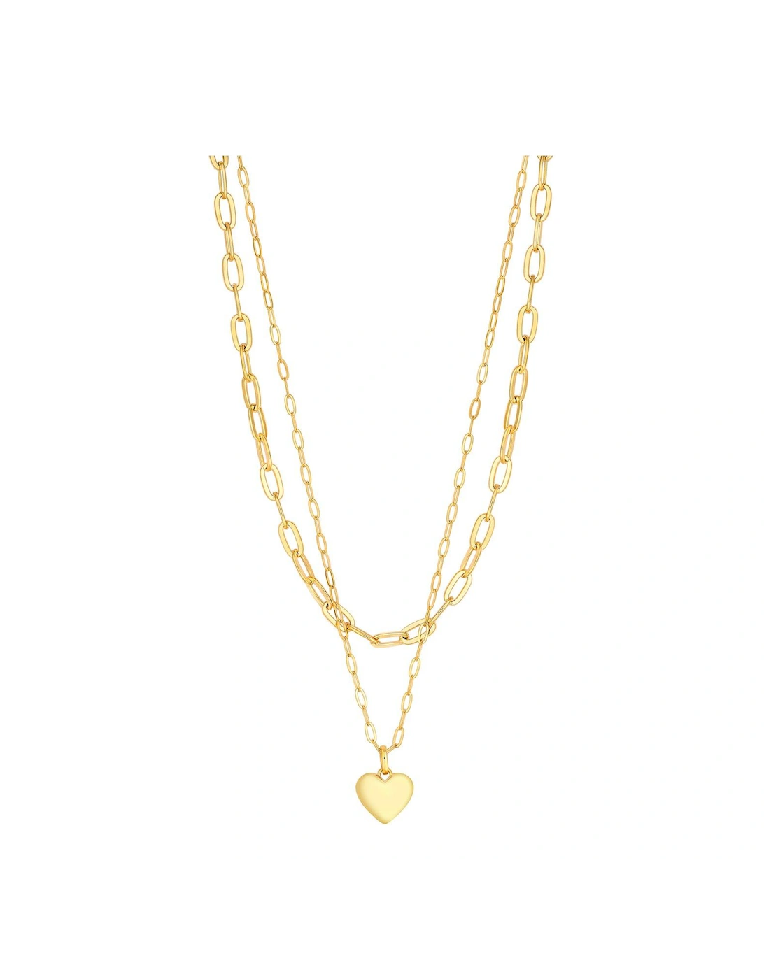 Gold Plated Polished Layered Heart Necklace, 2 of 1