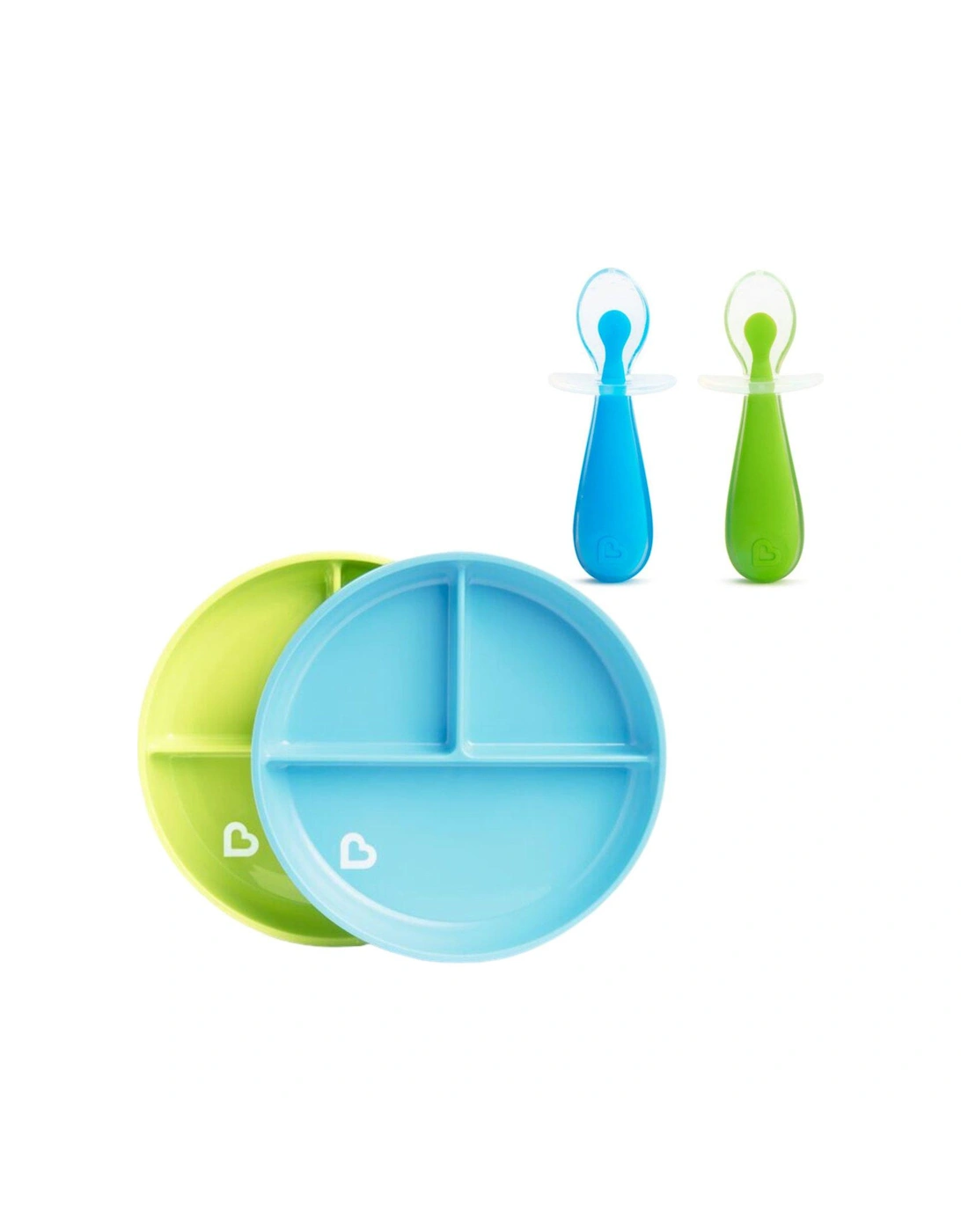 Stay Put Suction Plates and Gentle Scoop Spoons Bundle - Blue/Green, 2 of 1