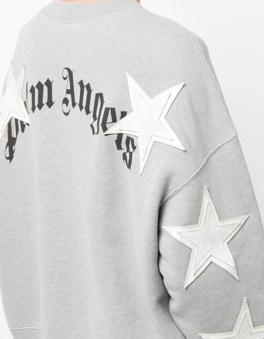 Womens Patched Stars Crew Grey