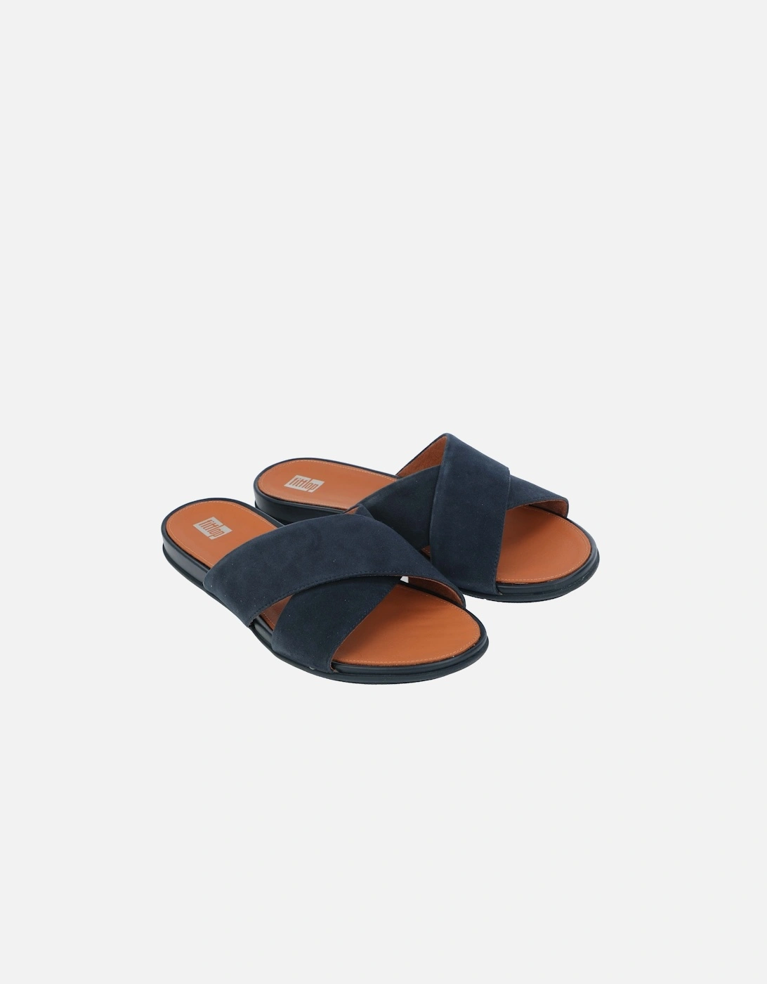 Womens Gracie Suede Cross Slide Sandals