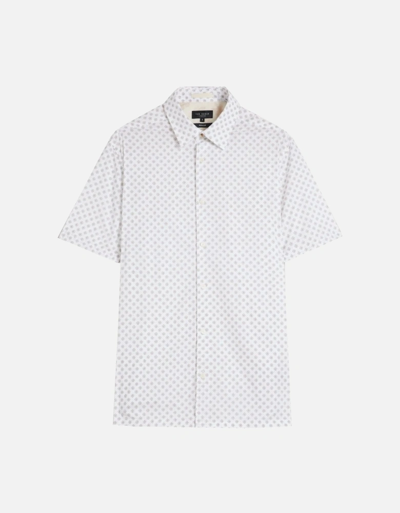 Men's White Forter Short Sleeved Geo Print Shirt