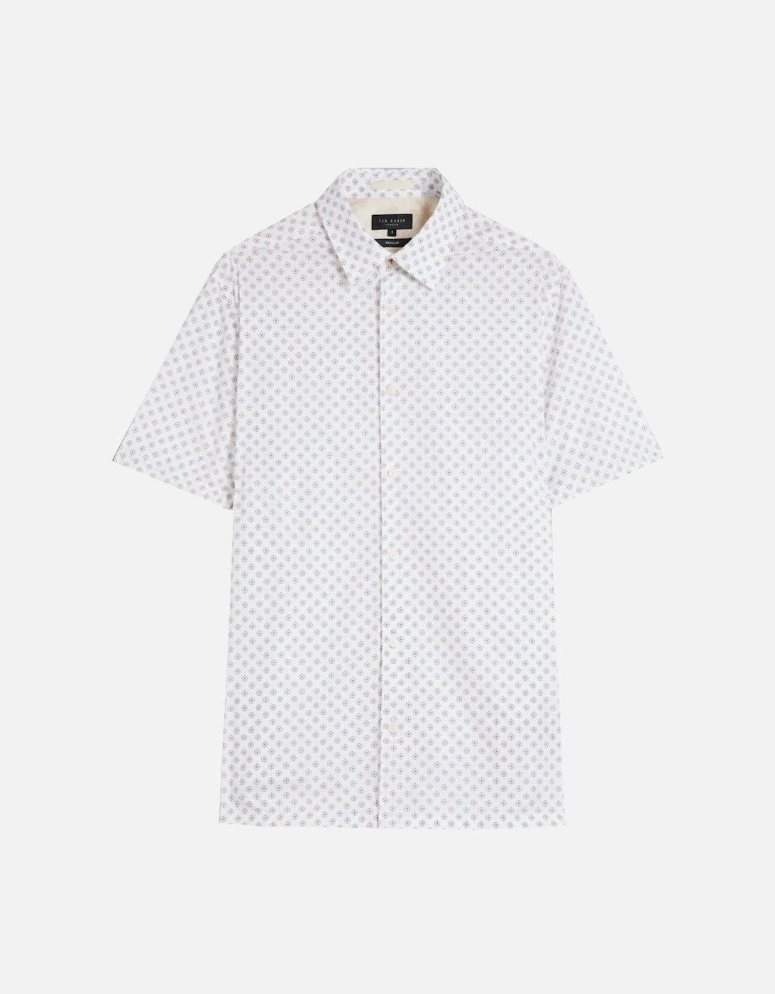 Men's White Forter Short Sleeved Geo Print Shirt, 4 of 3