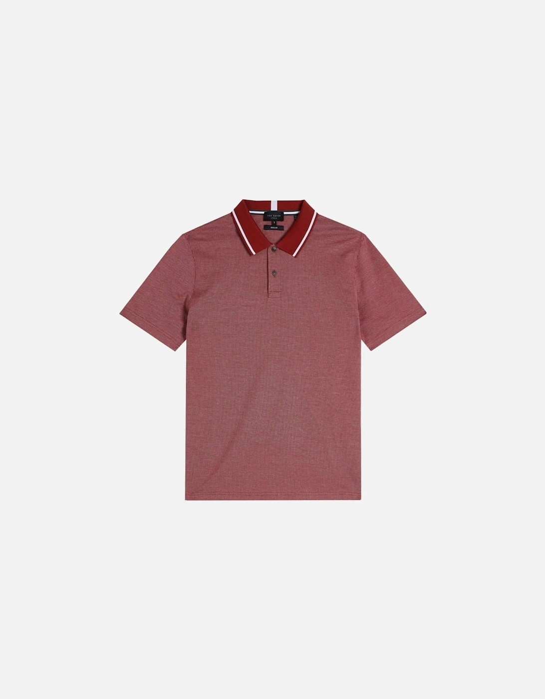 Men's Dark Red Arts Mini Jacquard Stitch Polo Shirt, 4 of 3