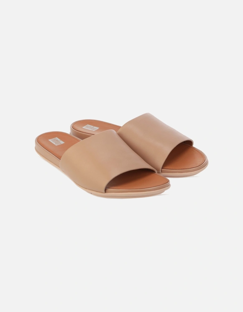 Womens Gracie Leather Pool Slide Sandals