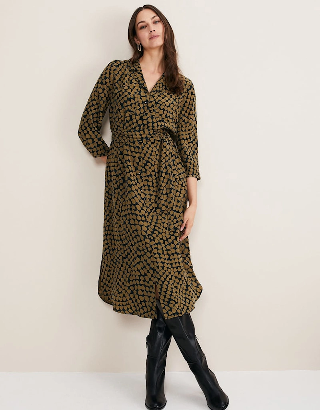 Kesia Heart Print Shirt Dress, 9 of 8