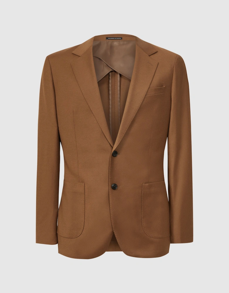 Slim Fit Wool Blend Single Breasted Blazer