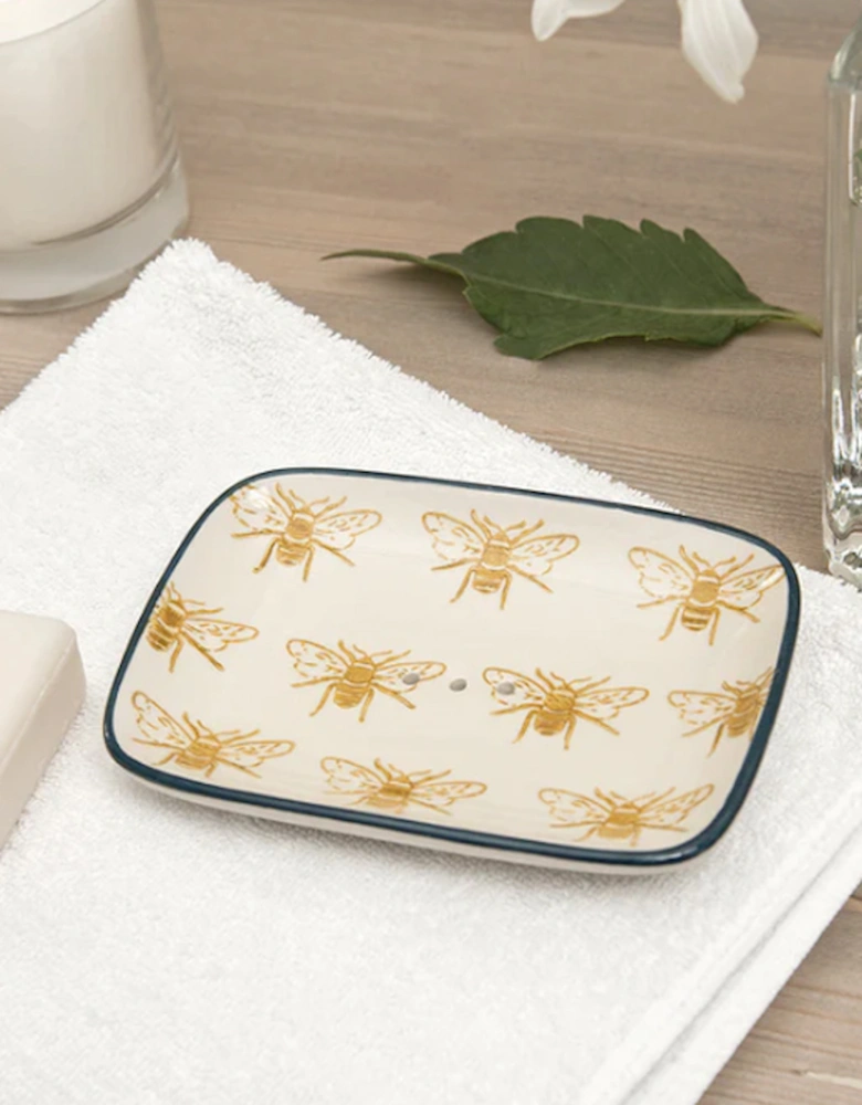 Stoneware Soap Dish Bees