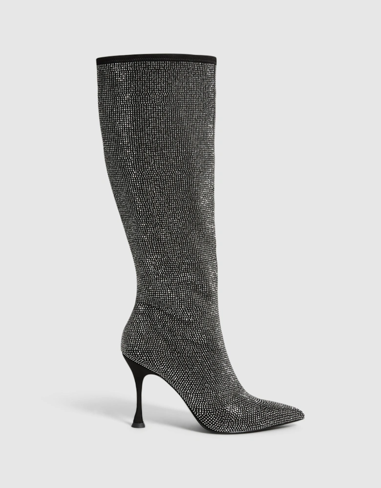 Crystal Point Knee High Boots