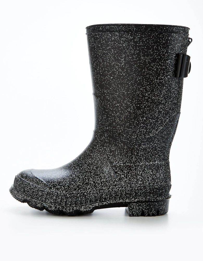 Girls Glitter Wellies - Black