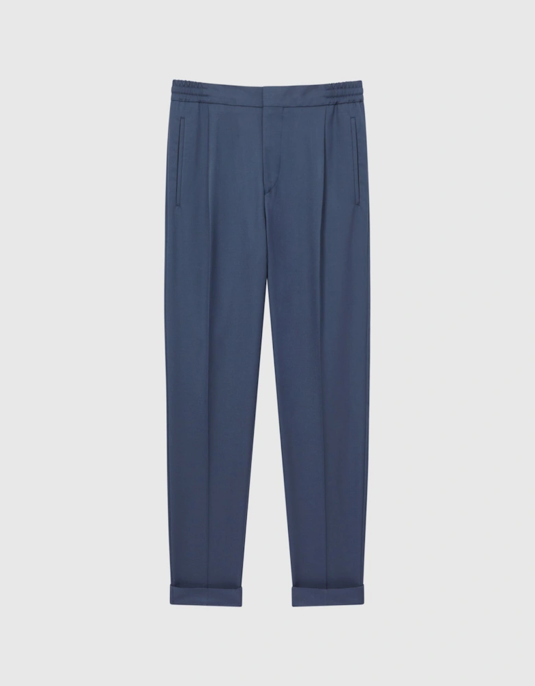 Relaxed Drawstring Trousers with Turn-Ups