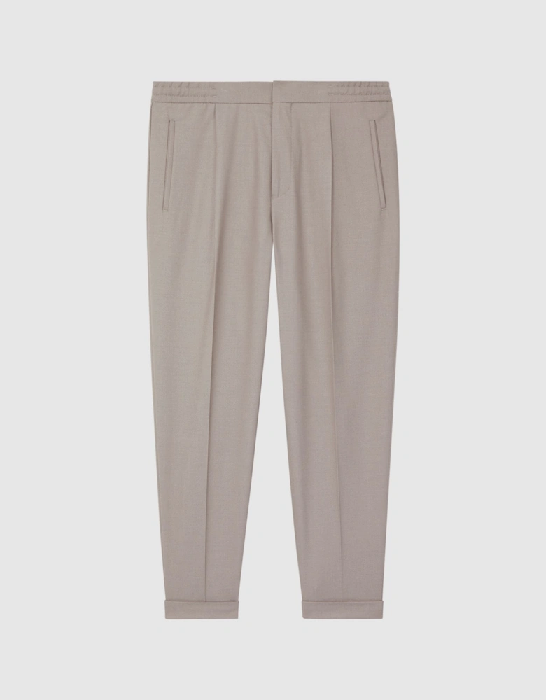 Relaxed Drawstring Trousers with Turn-Ups