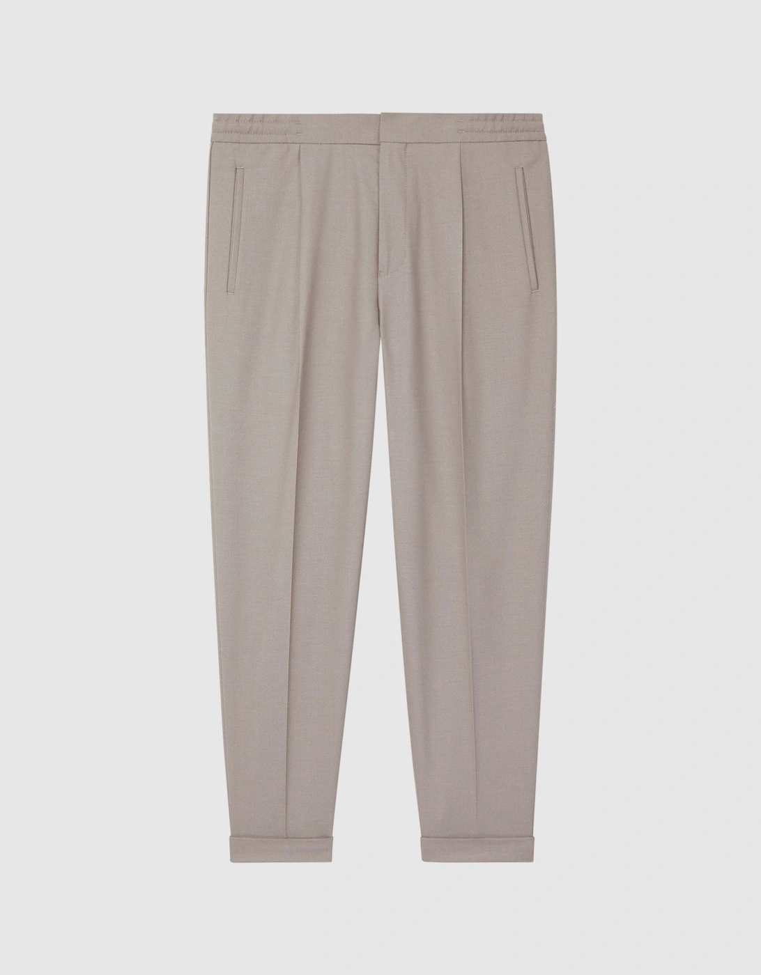 Relaxed Drawstring Trousers with Turn-Ups, 2 of 1