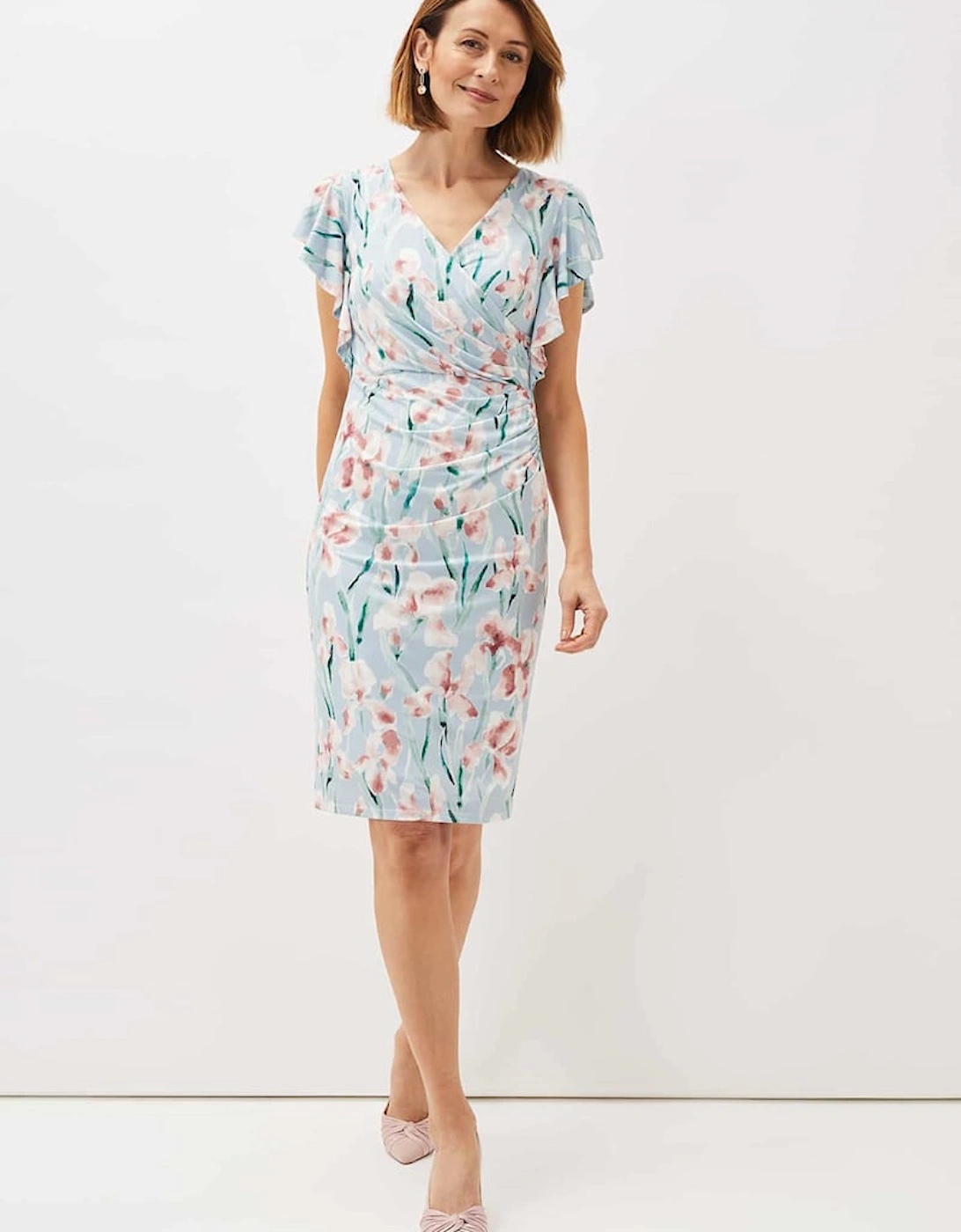 Jessie Watercolour Floral Jersey Dress, 7 of 6