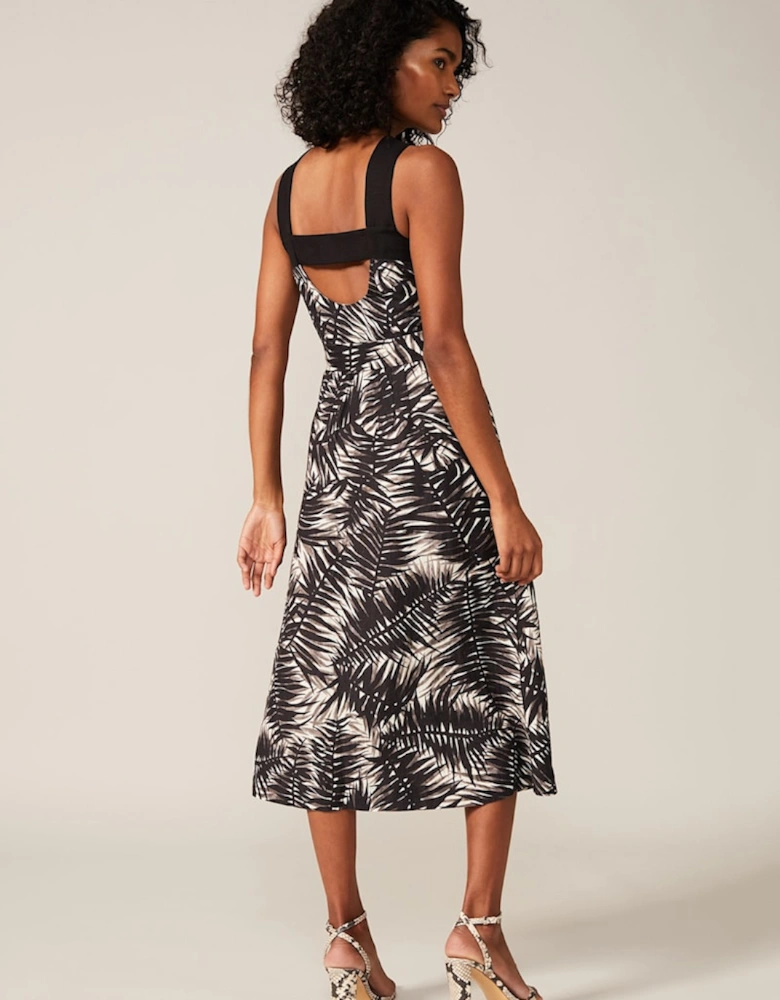 Patsy Palm Print Linen Dress