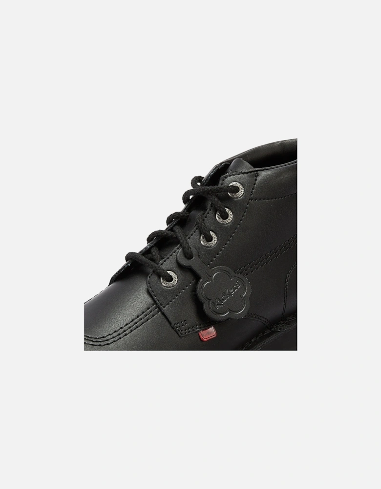 Kick Hi Youth Black Leather Ankle School Boots