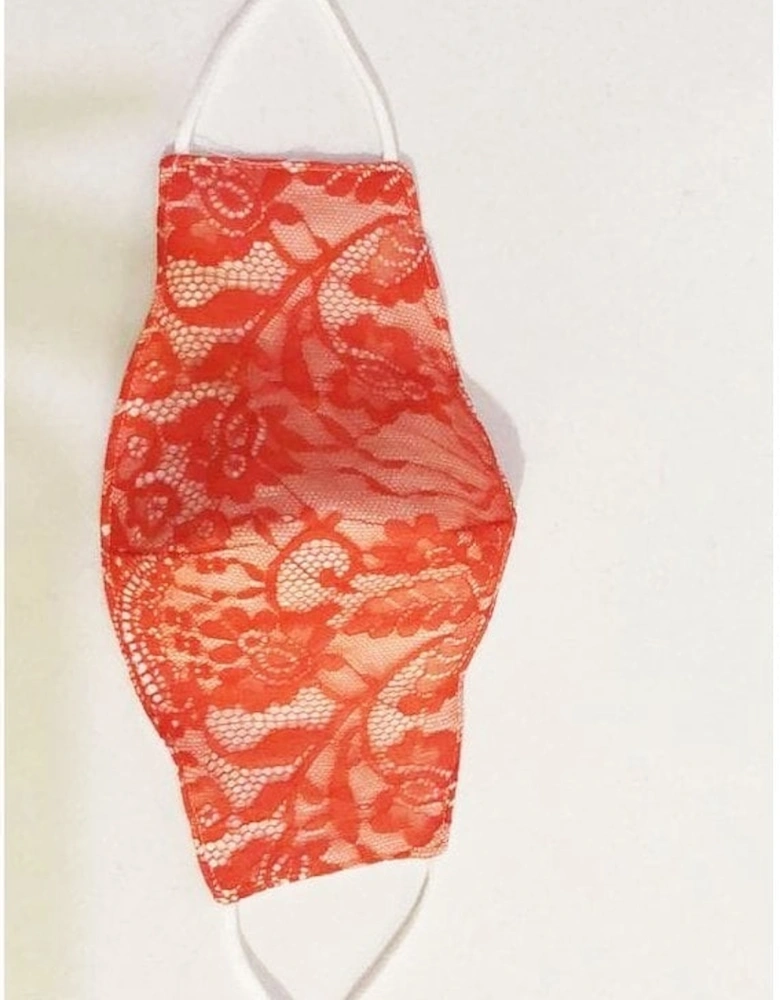 Red Reusable Lace and Cotton Fashion Face Masks