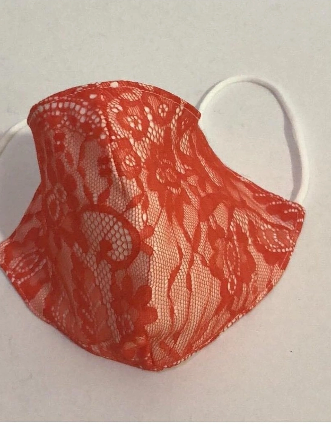Red Reusable Lace and Cotton Fashion Face Masks, 3 of 2