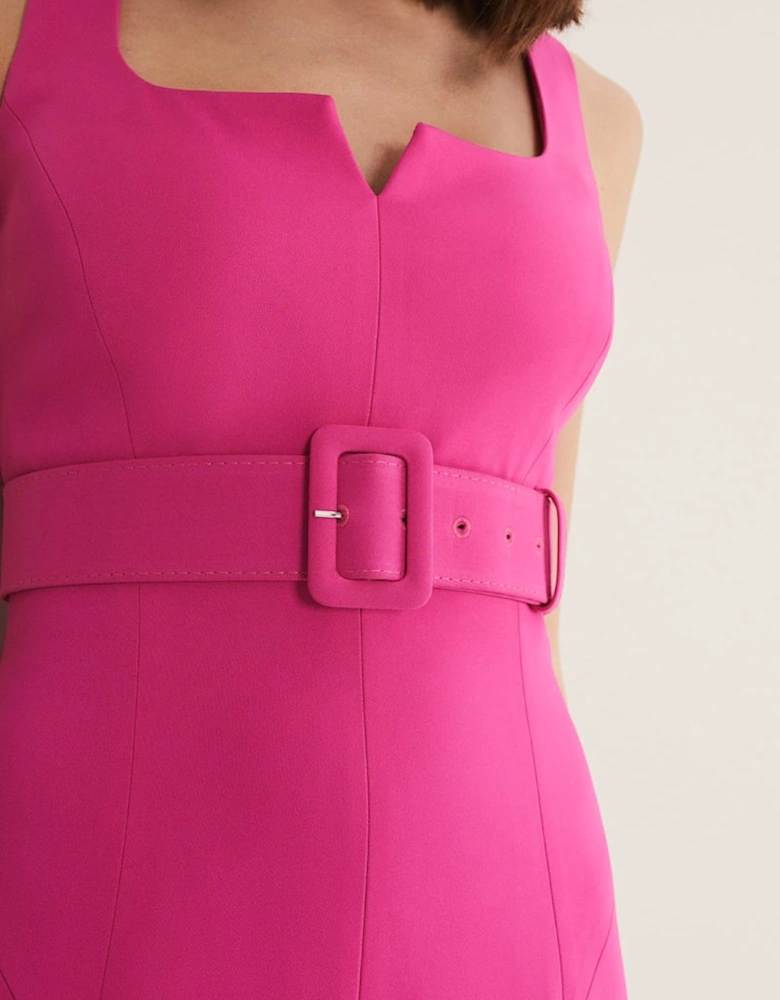 Adria Pink Fitted Midi Dress