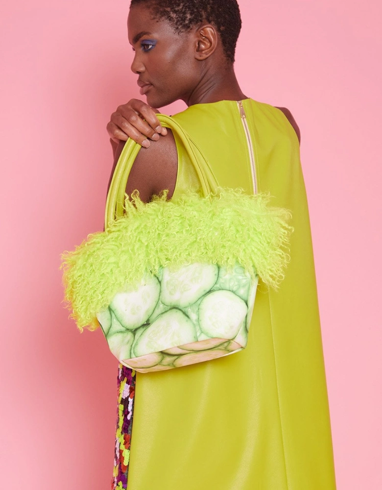 Cucumber Eco Faux Fur Bag