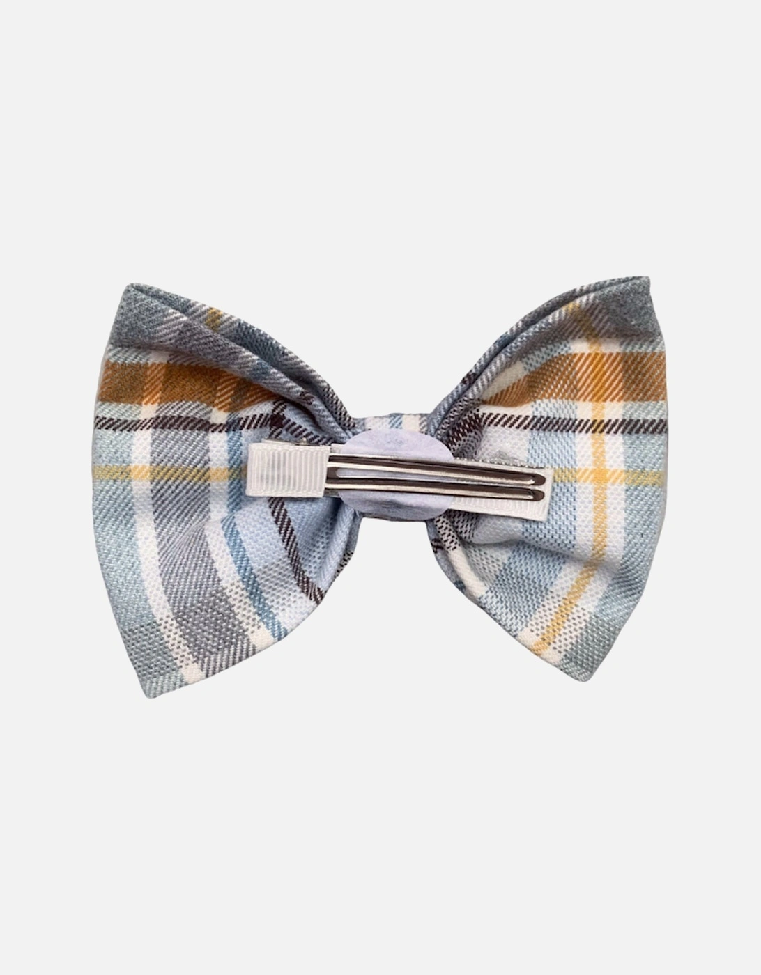 Blue Check Bow Clip