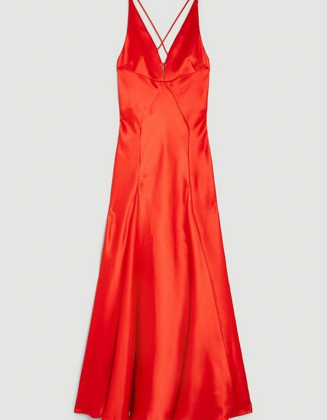 Premium Satin Panelled Woven Maxi Dress