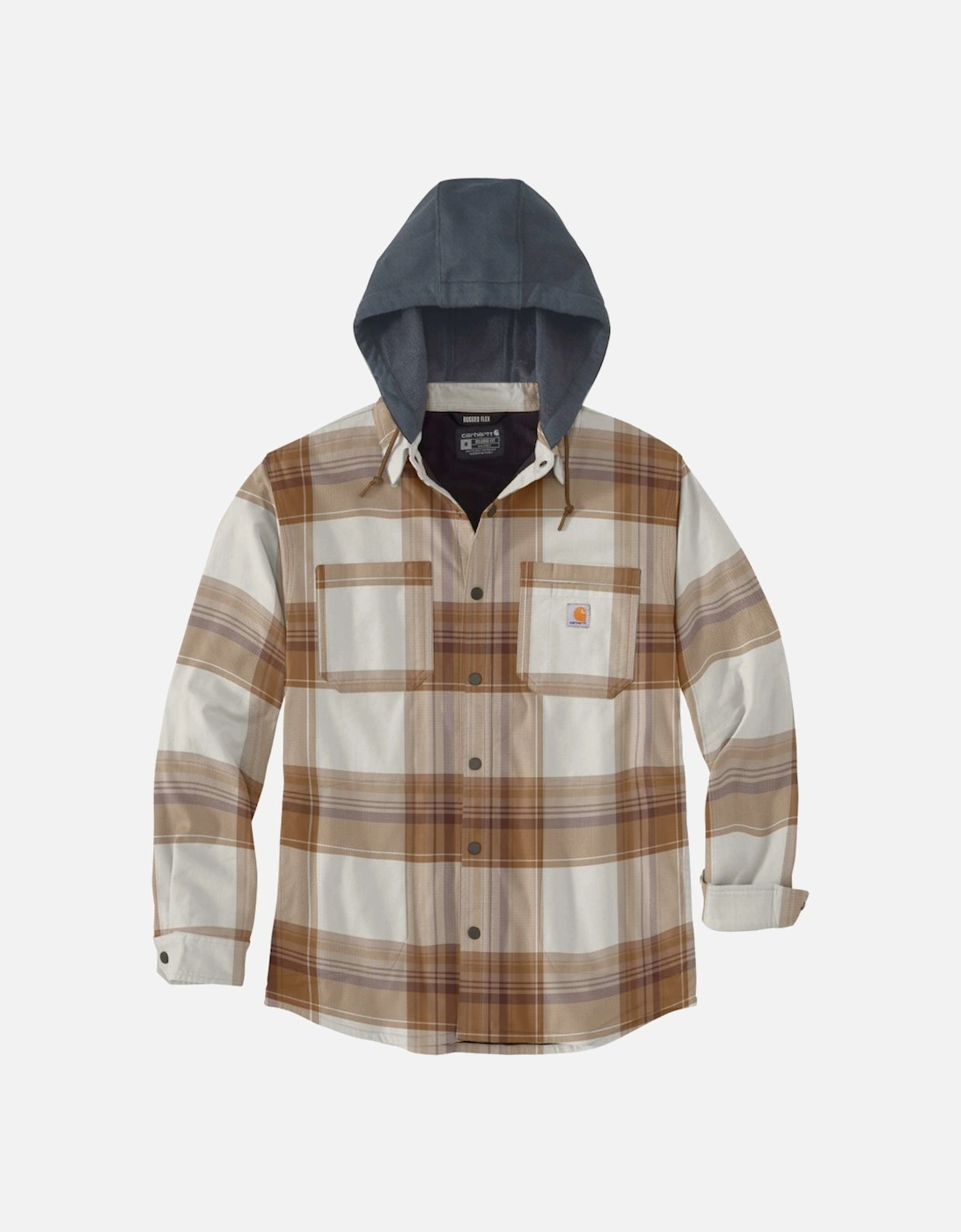 Carhartt Mens Flannel Sherpa Lined Hooded Shirt Jacket, 2 of 1