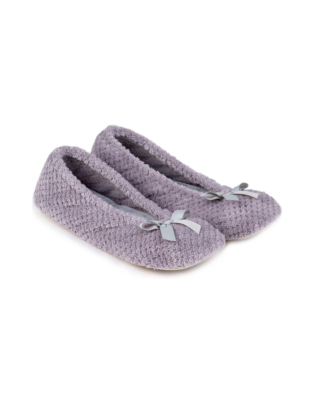 Isotoner Popcorn Ballet Slipper With Bow - Grey, 2 of 1