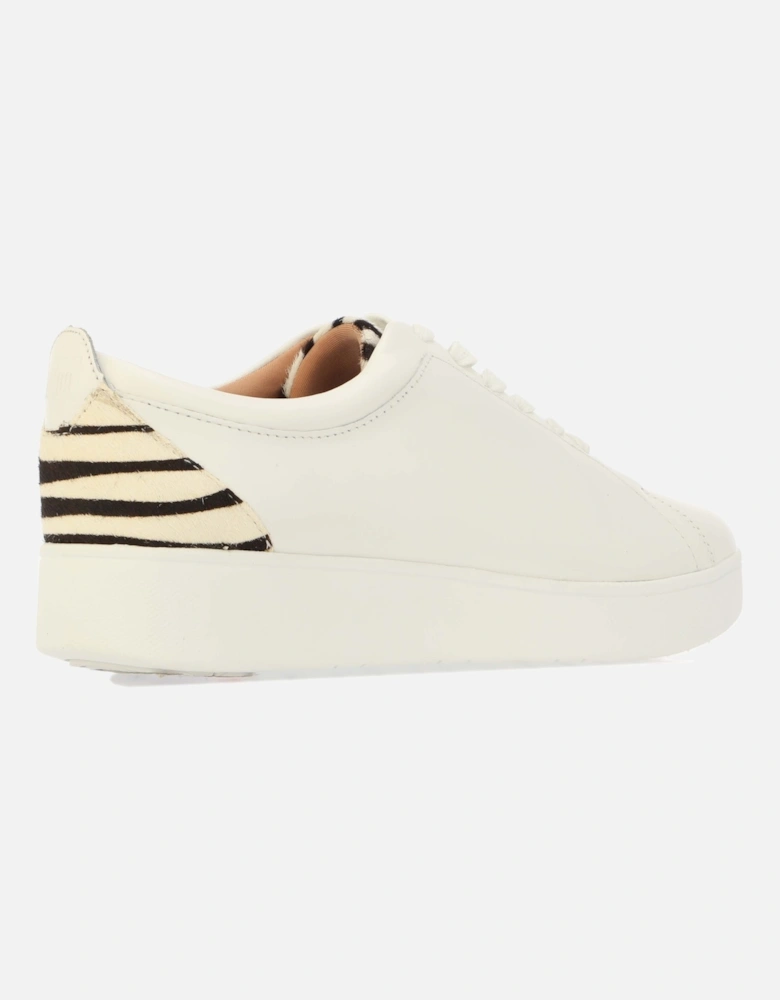 Womens Rally Zebra-Back Leather Trainers